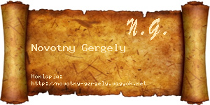 Novotny Gergely névjegykártya